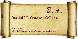 Dankó Anasztázia névjegykártya